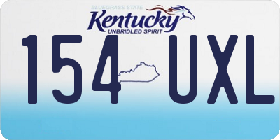 KY license plate 154UXL