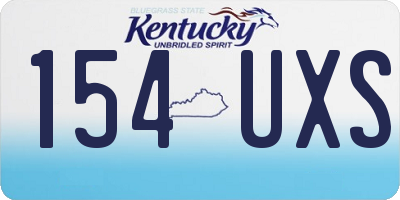 KY license plate 154UXS