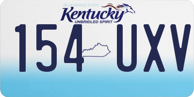KY license plate 154UXV