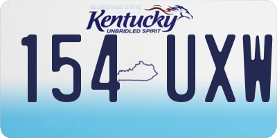 KY license plate 154UXW