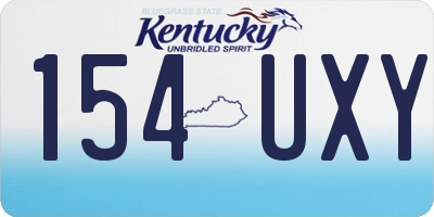 KY license plate 154UXY