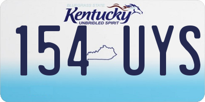 KY license plate 154UYS