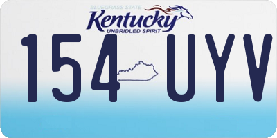 KY license plate 154UYV