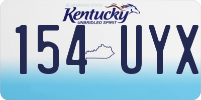 KY license plate 154UYX
