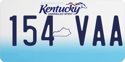 KY license plate 154VAA