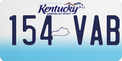KY license plate 154VAB