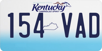 KY license plate 154VAD