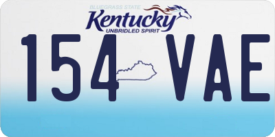 KY license plate 154VAE
