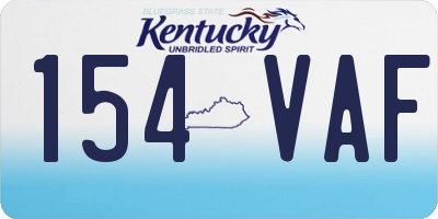 KY license plate 154VAF