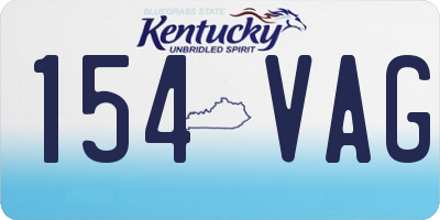 KY license plate 154VAG