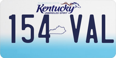 KY license plate 154VAL