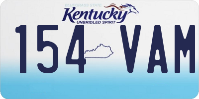 KY license plate 154VAM