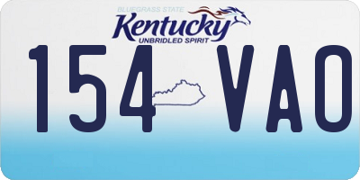 KY license plate 154VAO