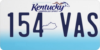KY license plate 154VAS