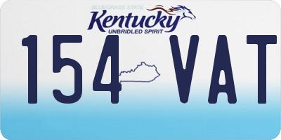 KY license plate 154VAT