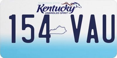KY license plate 154VAU