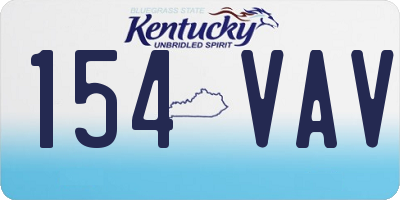 KY license plate 154VAV