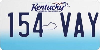KY license plate 154VAY