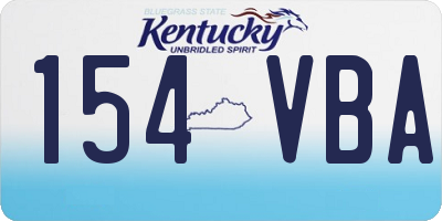 KY license plate 154VBA