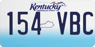 KY license plate 154VBC