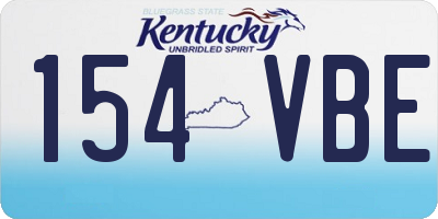 KY license plate 154VBE