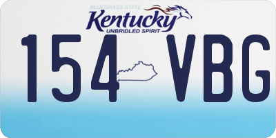 KY license plate 154VBG