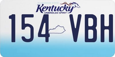 KY license plate 154VBH
