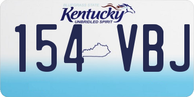 KY license plate 154VBJ