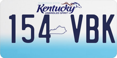 KY license plate 154VBK