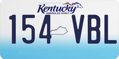 KY license plate 154VBL