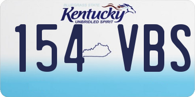KY license plate 154VBS
