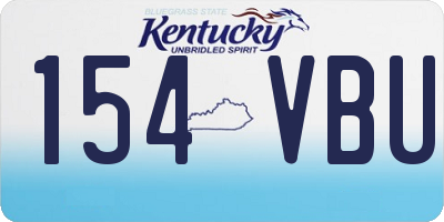 KY license plate 154VBU