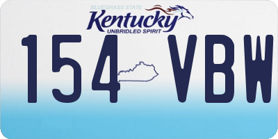 KY license plate 154VBW