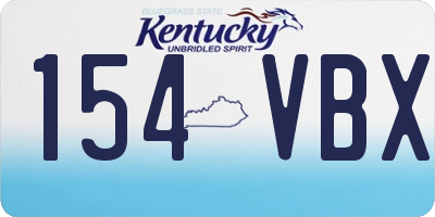 KY license plate 154VBX