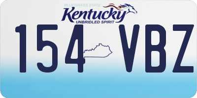 KY license plate 154VBZ