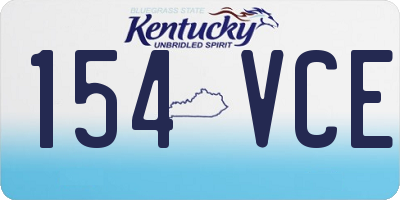KY license plate 154VCE