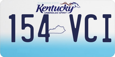 KY license plate 154VCI