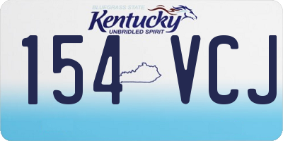 KY license plate 154VCJ