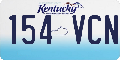 KY license plate 154VCN