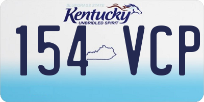 KY license plate 154VCP