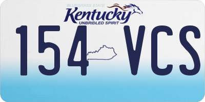 KY license plate 154VCS