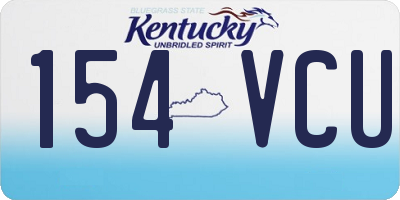 KY license plate 154VCU