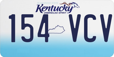 KY license plate 154VCV