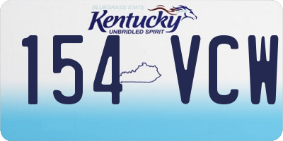 KY license plate 154VCW