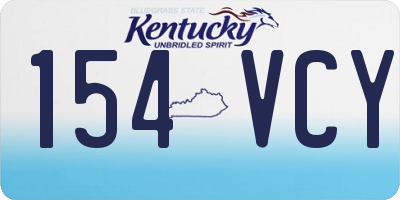 KY license plate 154VCY