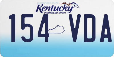 KY license plate 154VDA