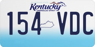 KY license plate 154VDC
