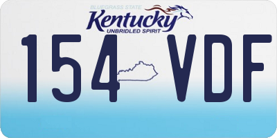 KY license plate 154VDF