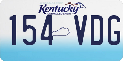 KY license plate 154VDG