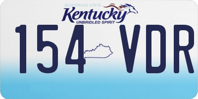 KY license plate 154VDR